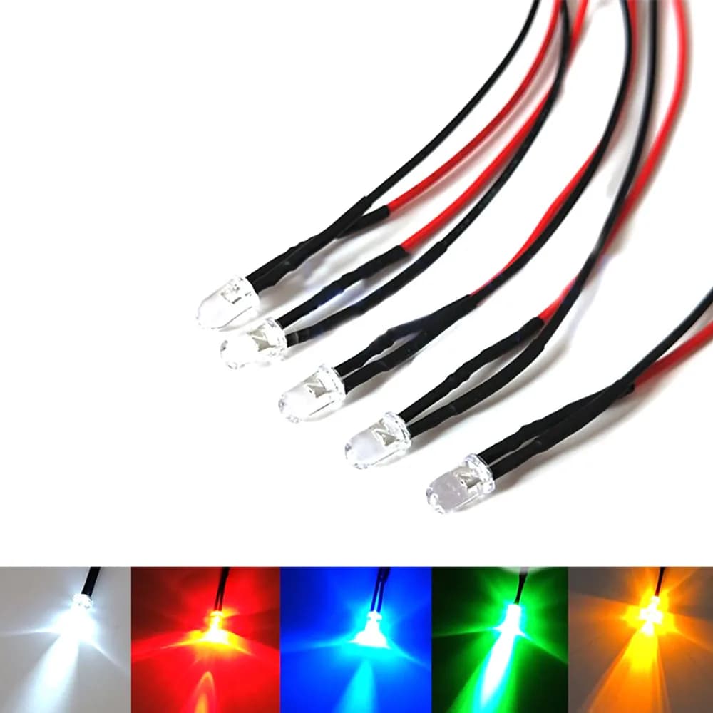 10 pièces clignotant 3mm pré-câblé Ultra lumineux LED Diodes électroluminescentes ampoule lumières p