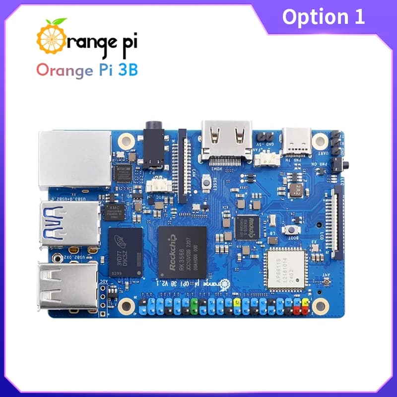 Orange Pi 3B 8GB 4GB 2GB Ram RK3566 Quad-Core 64 bits WiFi + BLE Gigabit SBC 4K vidéo en option Modu
