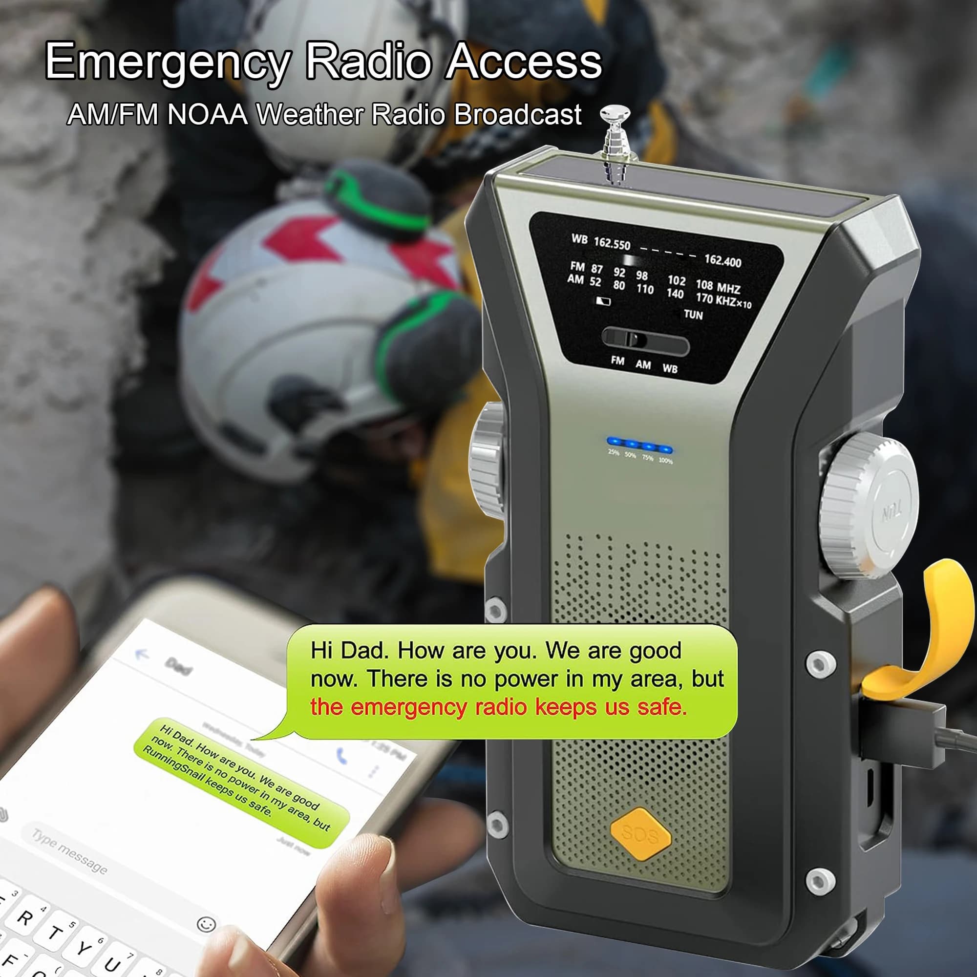 Radio météo d'urgence, radios portables à manivelle, NOAA AM/FM, alimentation solaire, alarme SOS, b