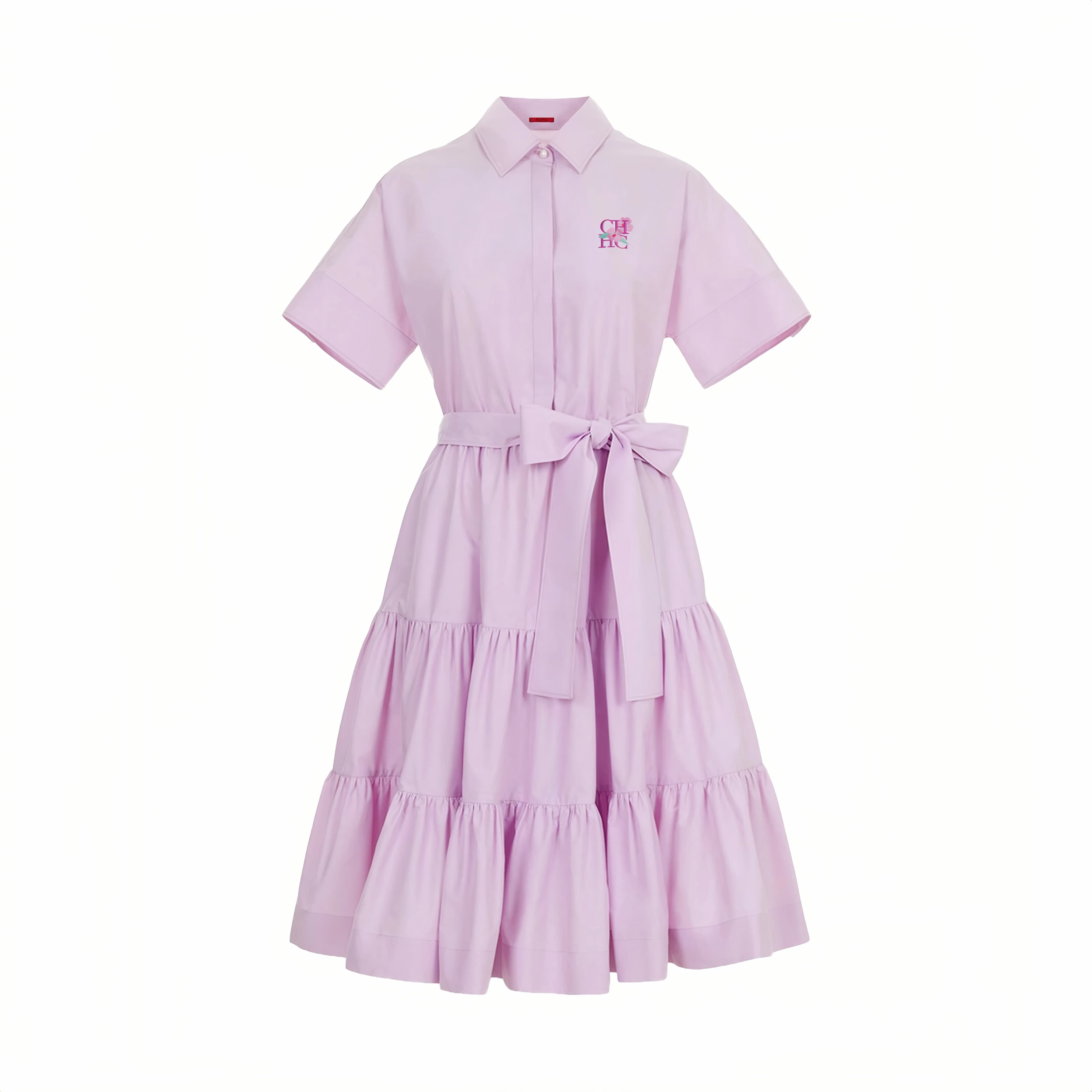 CHCH robe femme nouveau col rose brodé tenue décontracté pour femme Simple fête d'affaires