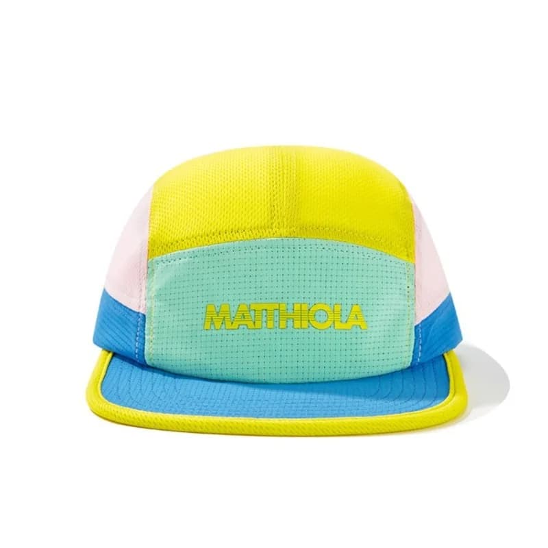 Casquette de baseball 5 panneaux color block pour hommes et femmes, en nylon imperméable avec motif 