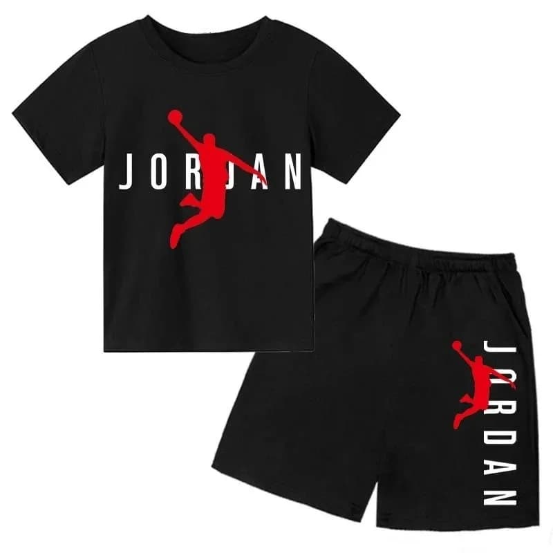 Marque d'été lettre imprimer à manches courtes enfant T-shirt + Shorts 2 pièces ensemble pour garçon