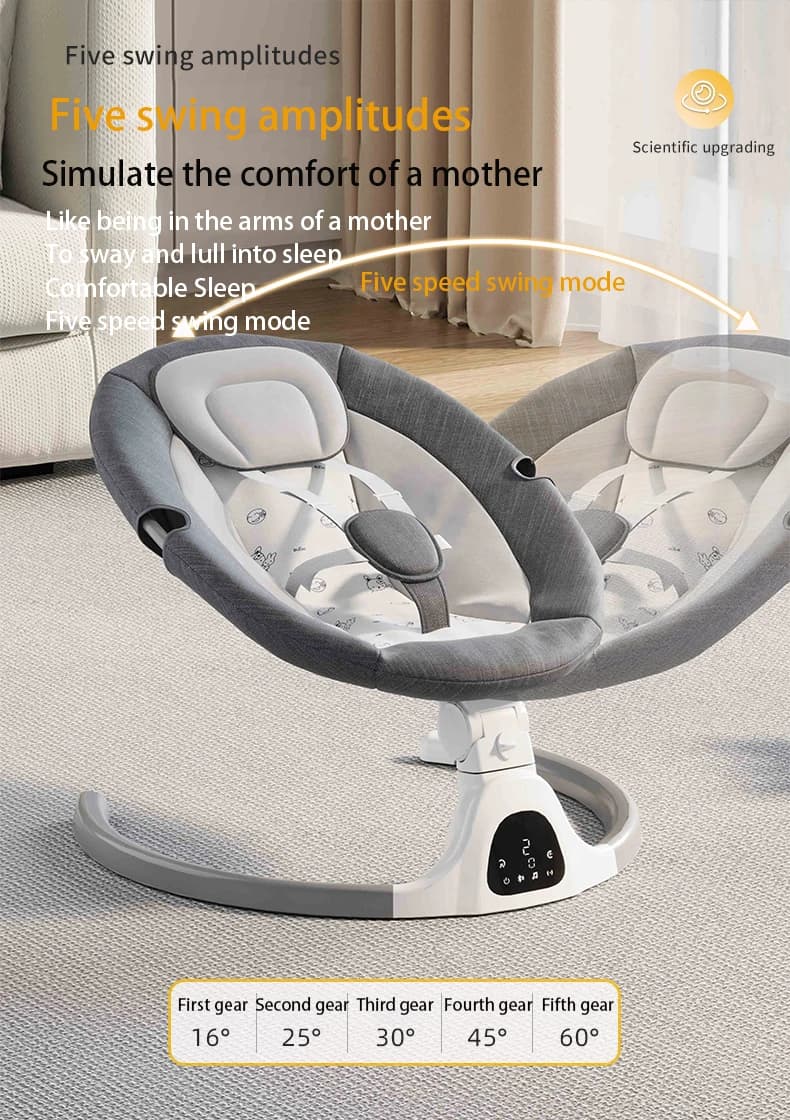 Berceau électrique pour bébé Musique Bluetooth Chaise berçante pour bébé Moustiquaire Télécommande B