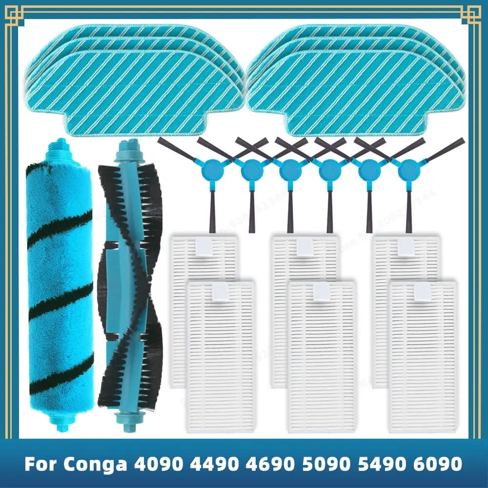 Pièces de rechange pour Cecotec Conga 4090 4490 4690 5090 5490 6090, accessoires, rouleau, brosse la