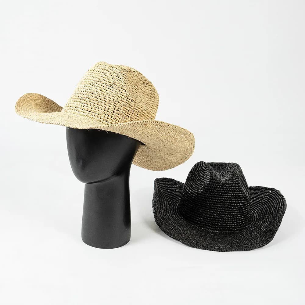 USPOP nouveau printemps été mode décontracté Simple Crochet raphia Cowboy chapeau avec bord bouclé e