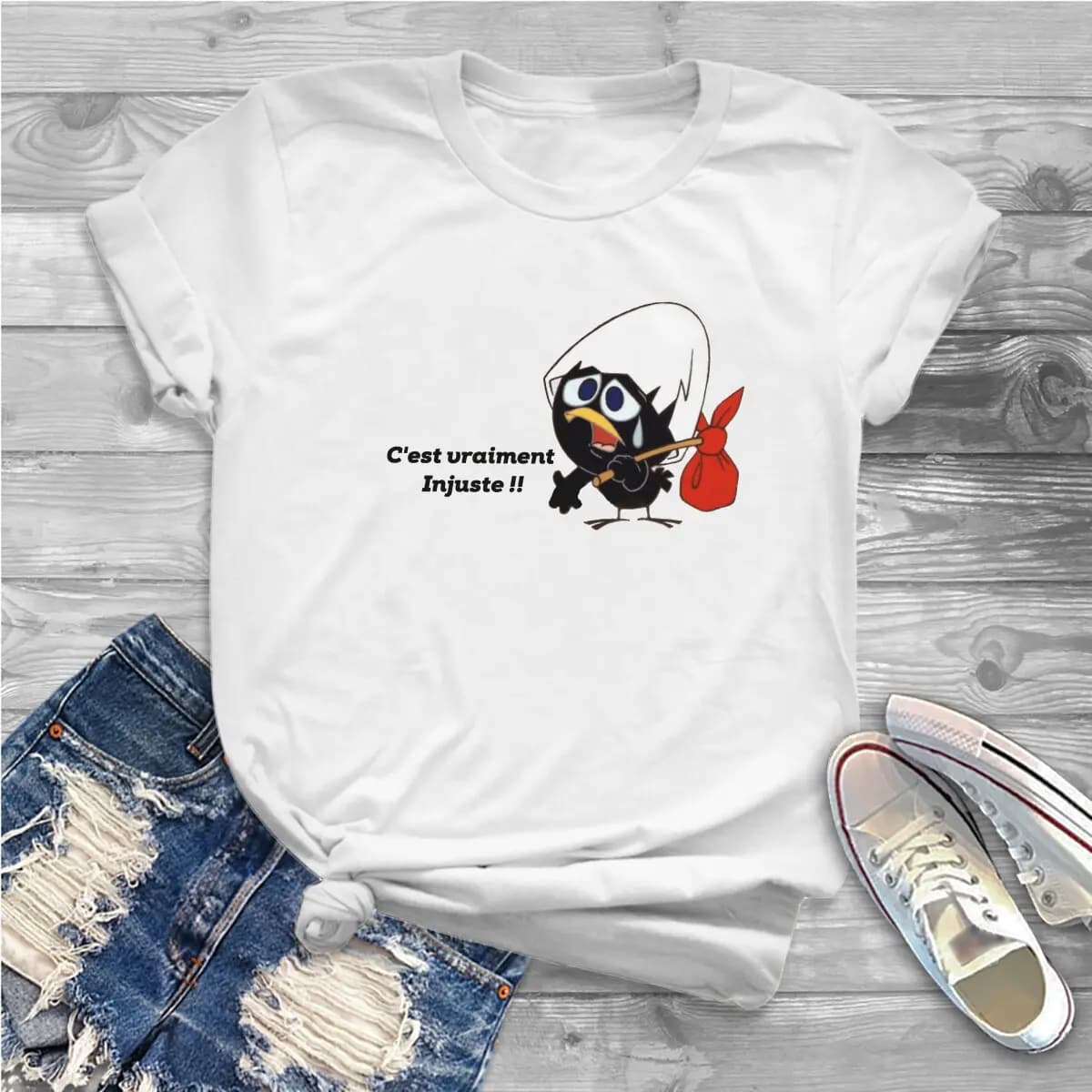 Calimero Anime Go-T-shirt ras du cou unisexe, vêtements d'été, Harajuku