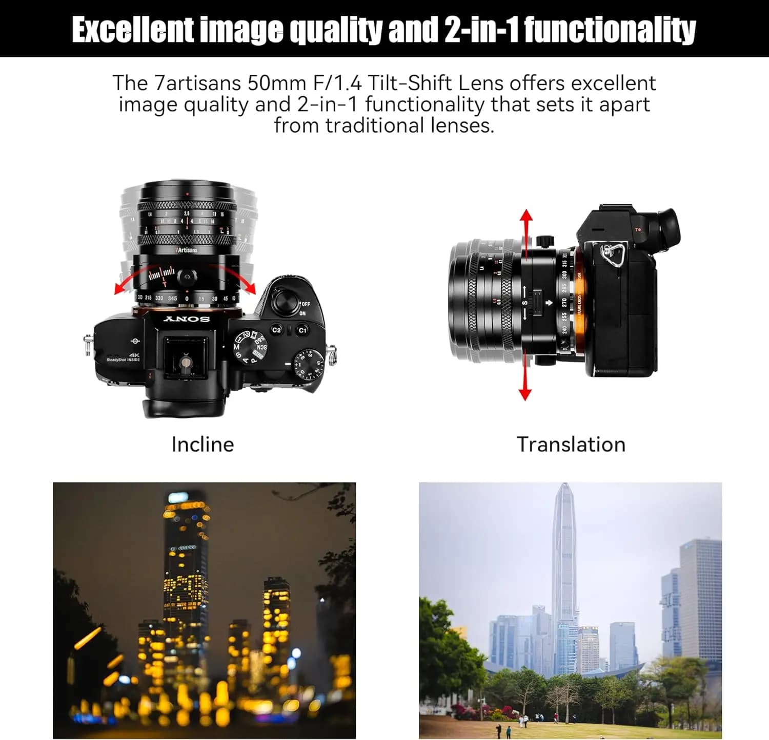 7artisans 50mm f1.4 inclinaison mouvement manuel objectif grande ouverture APS - C avec 2 - en - 1 S