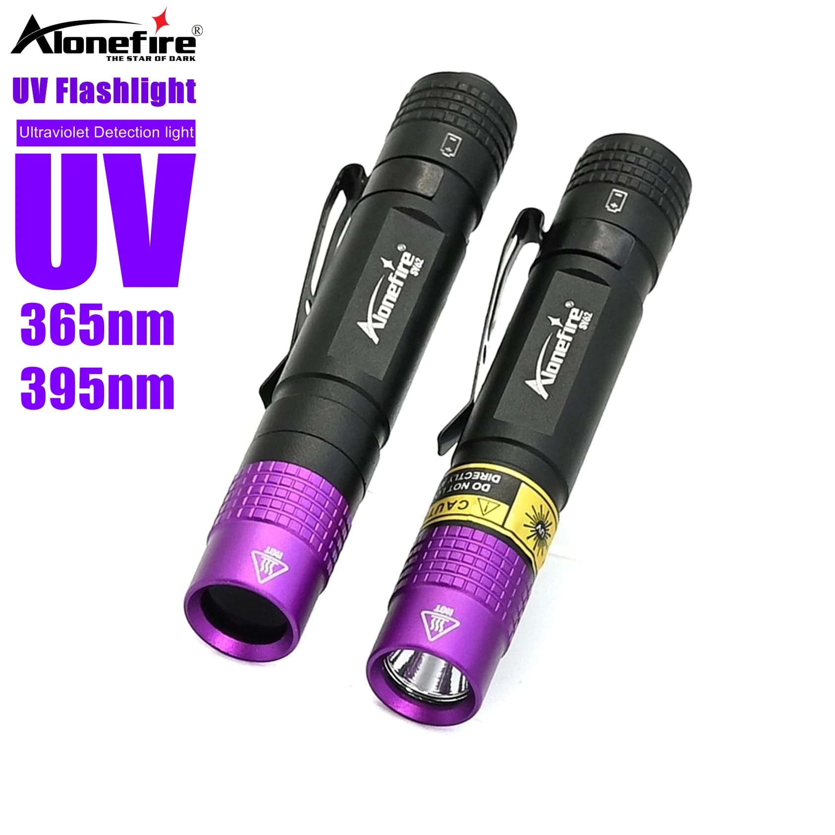 365/395nm lampe de poche Uv lumière noire Mini torche ultraviolette minerai d'argent Urine animale I