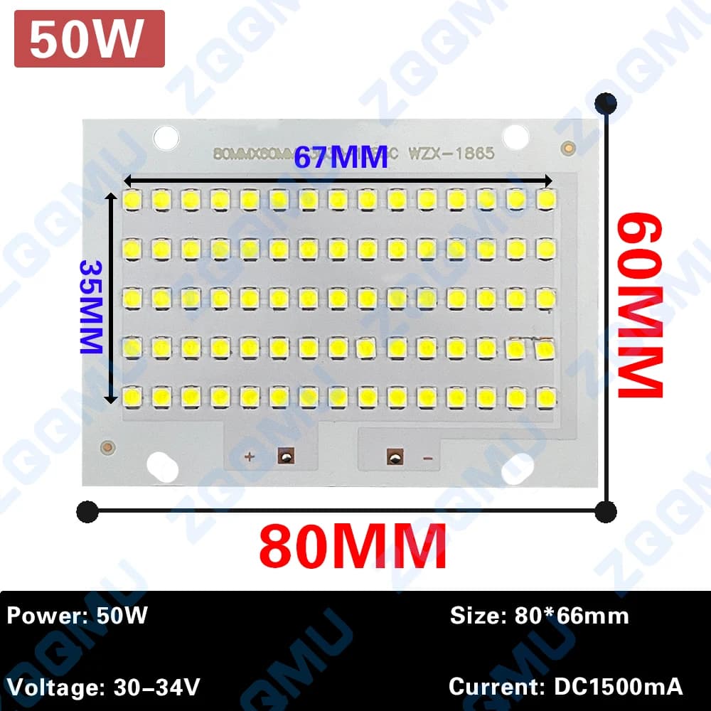 1 pièces projecteur LED pleine puissance PCB 10W 20W 30W 50W 100W 150W SMD2835 LED PCB lampe plaque 