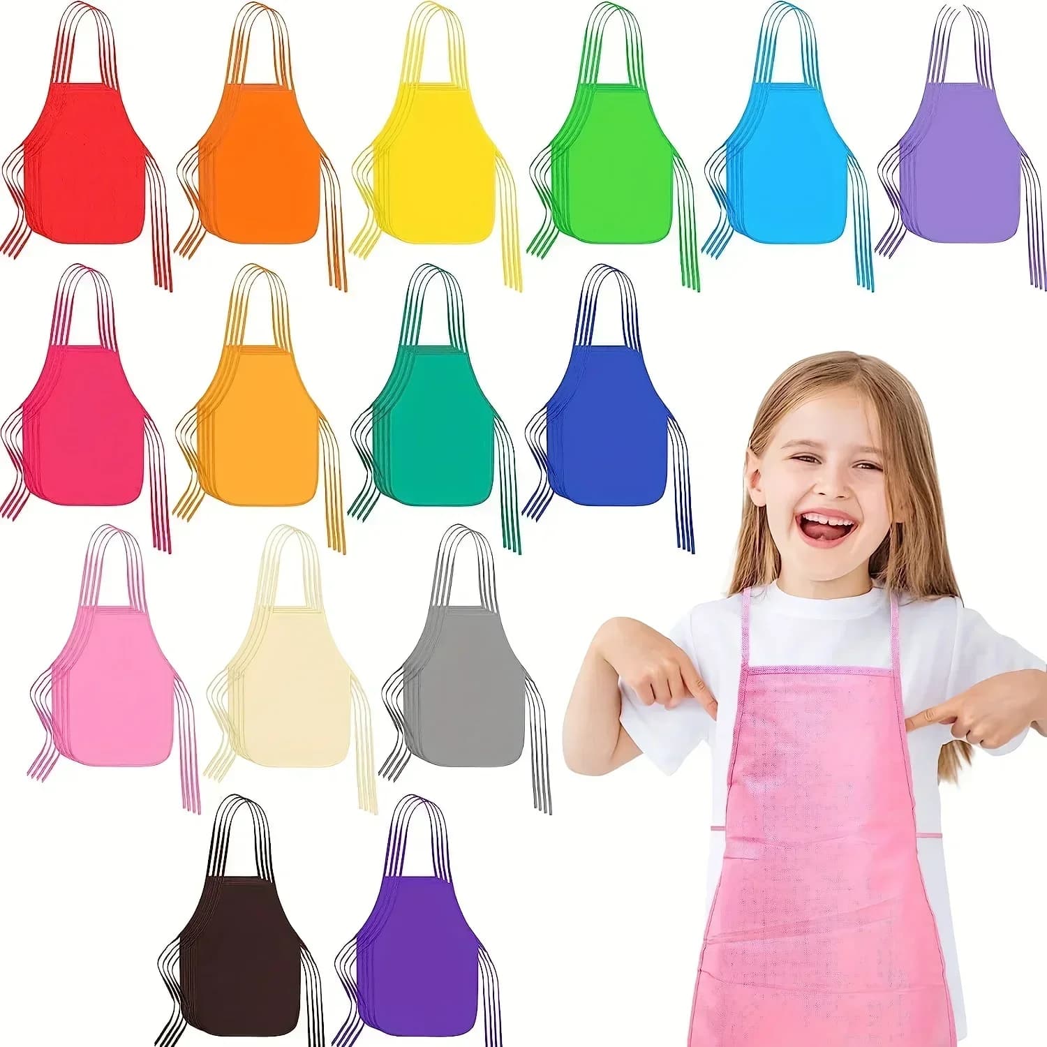 30 pièces enfants Non-tissé tablier classe artisanat Art peinture enfants tablier jetable sécurité n