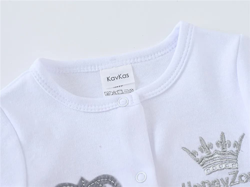 Nouveau-né bébé garçons barboteuse couronne royale Prince 100% coton ensemble de vêtements avec casq