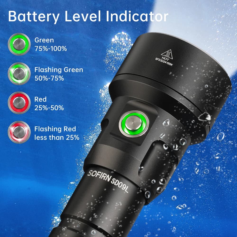 Nouvelle lampe de plongée SOFIRN SD09L SST40 LED, lampe torche 6800lm 21700 rechargeable par USB, ét