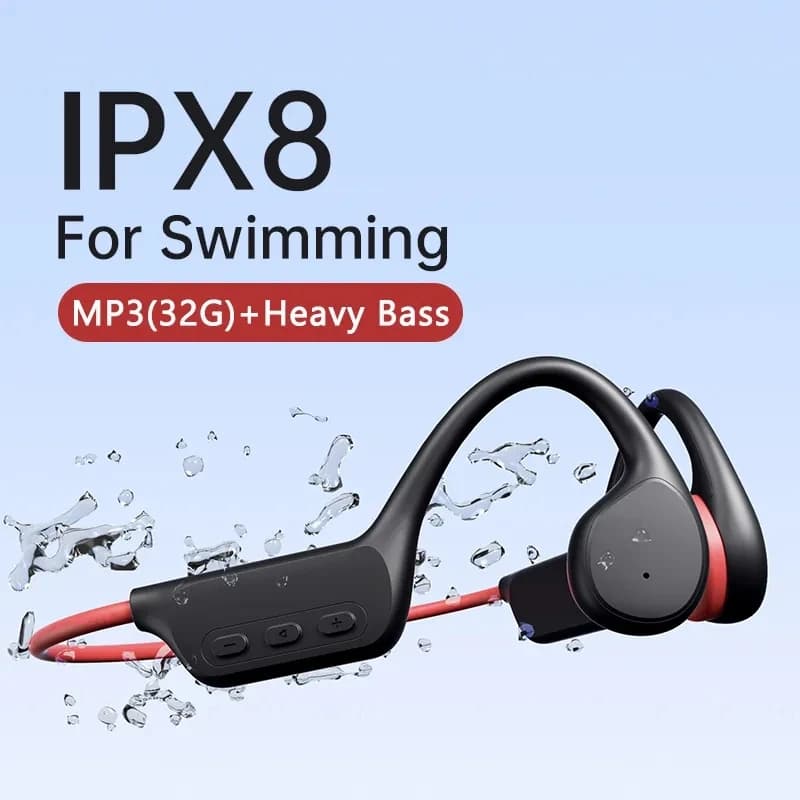 Sophia-Écouteurs Bluetooth sans fil étanches IPX8, lecteur MP3, Hifi, crochet d'oreille, sauna, télé