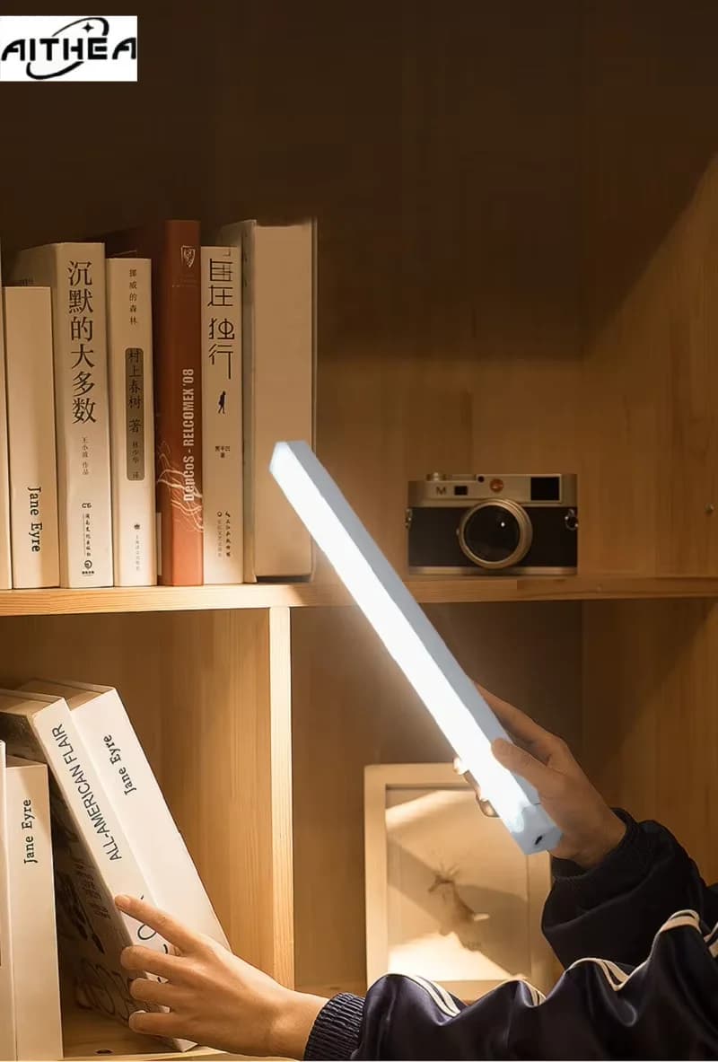 Lampes LED à détecteur de mouvement PIR rechargeables par USB AITHEA, barres lumineuses à intensité 