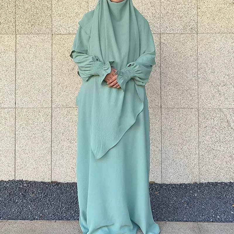 Ensemble 2 pièces Abaya et tiens imar pour femmes, Jilbab, Ramadan, Robe longue, Hijab, Vêtements de