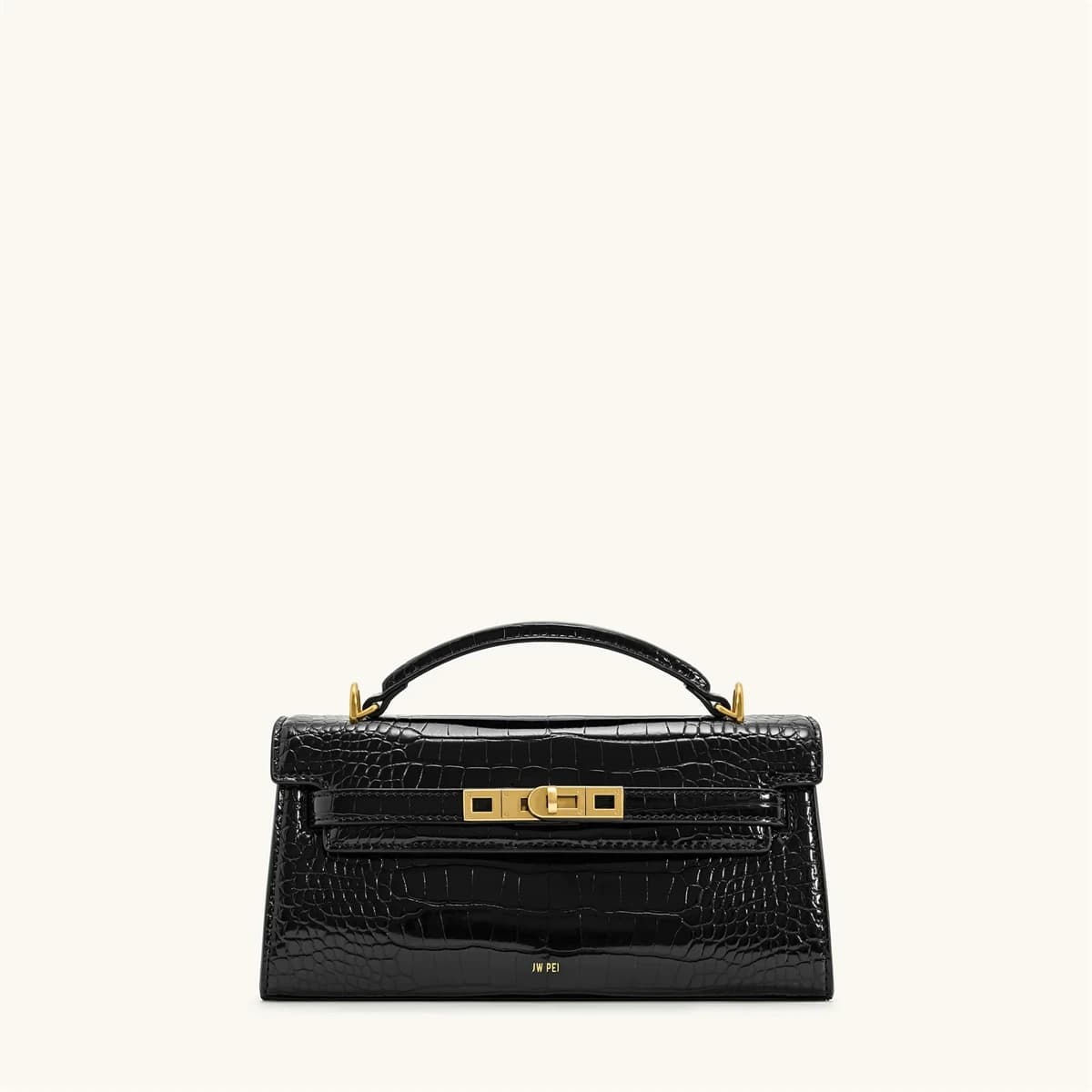 Sac à main de luxe en cuir et tissé avec boucle métallique vintage, poignée courte élégante, sac fou
