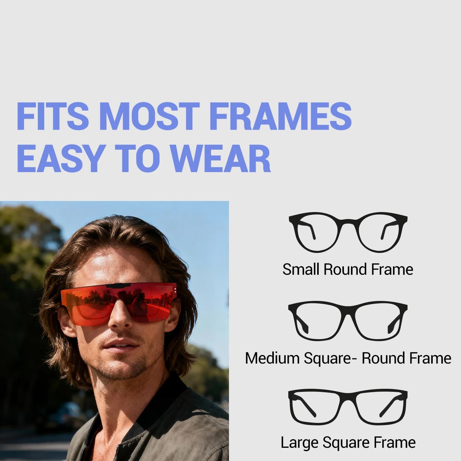 Lunettes de soleil KAPVOE à clipser pour hommes, photochromiques, adaptées au cyclisme, protection U