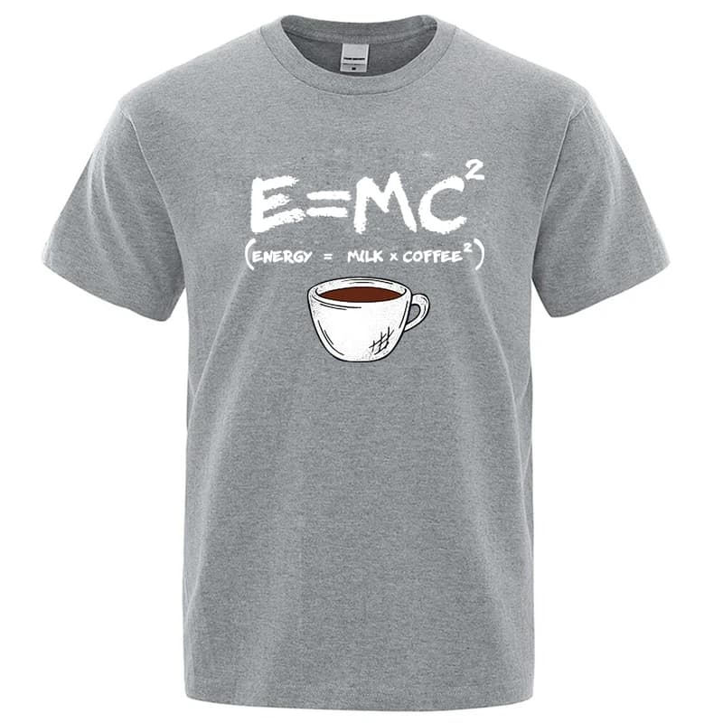 T-shirt d'été pour hommes 100% coton décontracté drôle énergie = lait + café imprimé hommes Cool amp