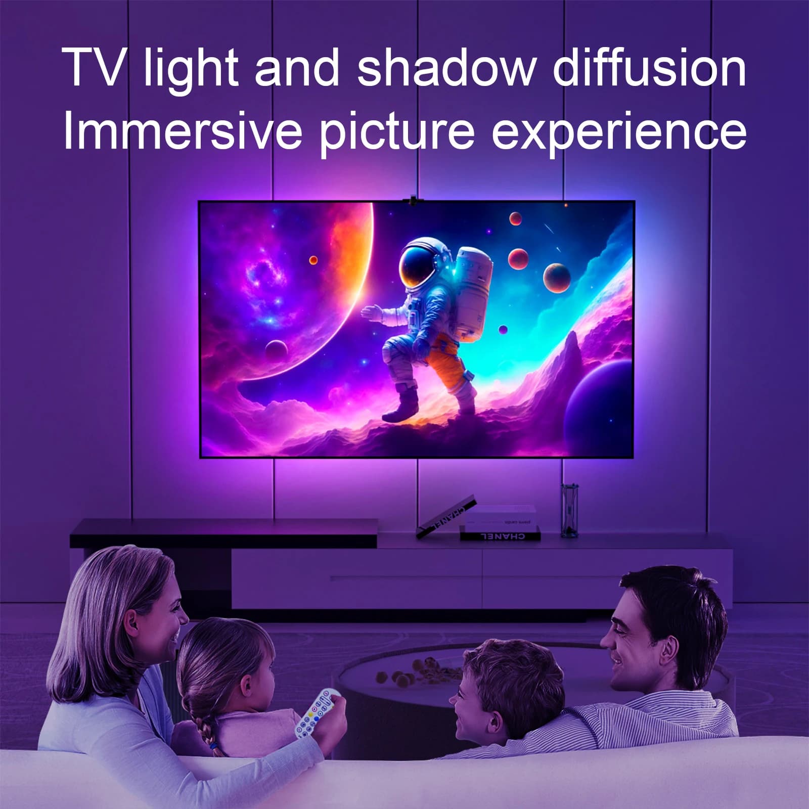 TV LED rétro-éclairage avec caméra bande ambiante lumière Immersion LED bande de couleur lumière LED