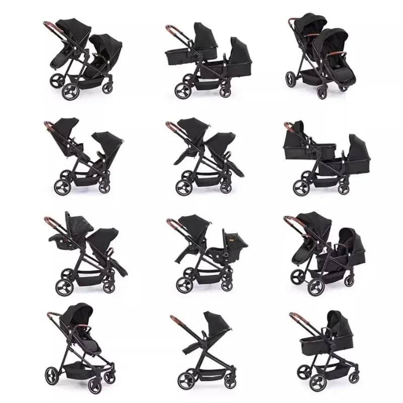 Poussette double multifonctionnelle pliable 2026, vélo bébé convertible léger, livraison UE