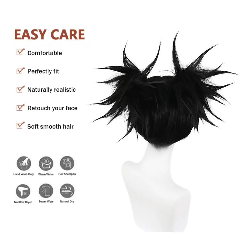 Haute qualité ‌ Perruque synthétique de Cosplay Anime Jujutsu Kaisen Choso, Double queue de cheval d