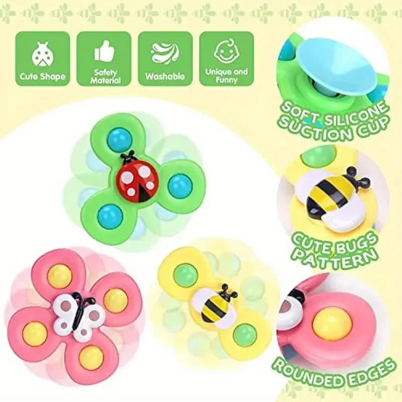 Venture de fleur d'insecte interactif pour enfants, jouet supérieur, ventouse de dessin animé, jouet