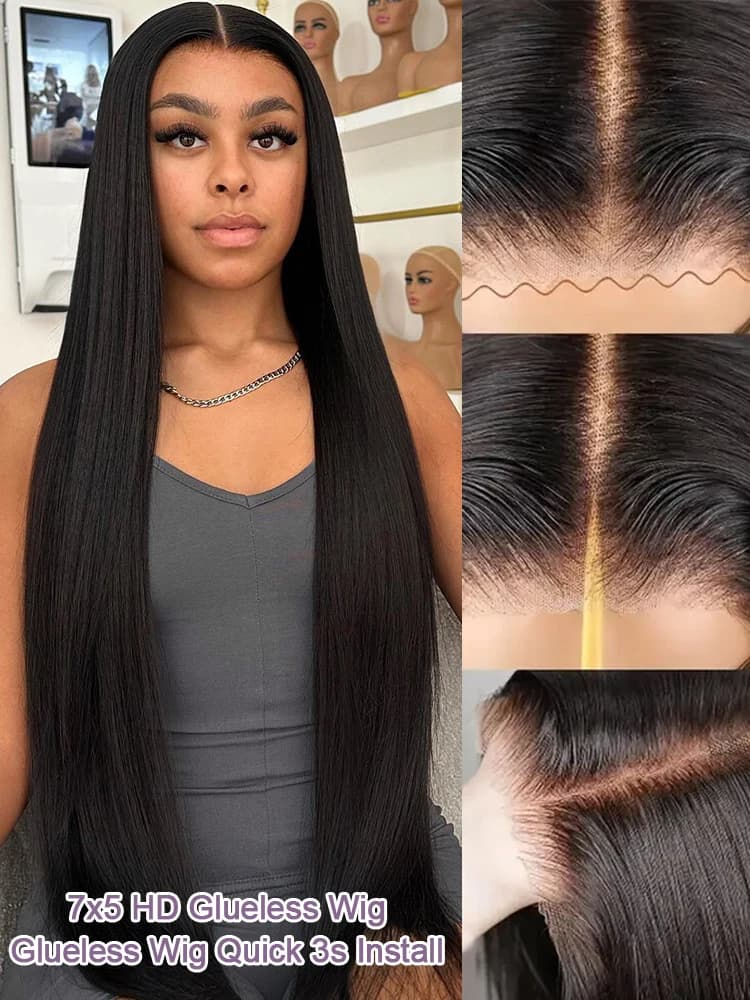 Perruques en cheveux humains vietnamiens pour femmes, densité 300, prêtes à porter, sans colle, liss