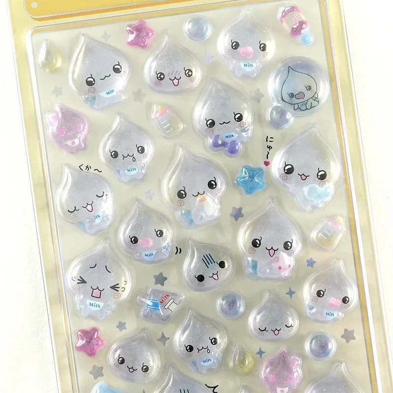 1/6 autocollants décoratifs 3D en forme de goutte d'eau mignons, en cristal scintillant, pour bricol
