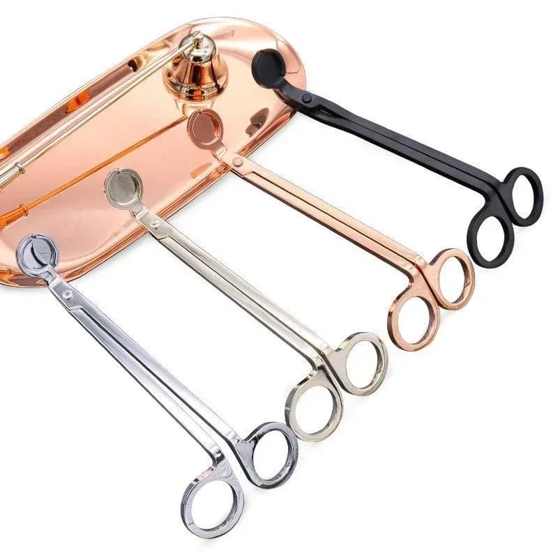 Coupe-mèche de bougie de 18cm, ciseaux en acier inoxydable, coupe-mèche à tête ronde, ciseaux à noya