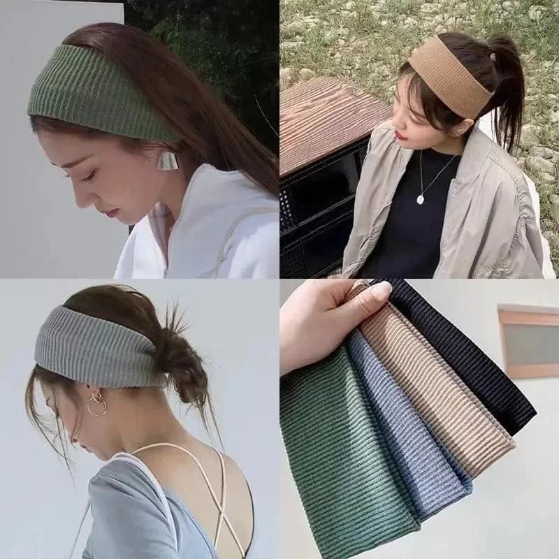 Sport cyclisme lavage visage bandeaux doux coréen coton tricoté bandeau pour femmes filles Bandanas 