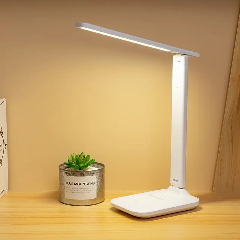 Lampe de Table LED 6000mAh, rechargeable par USB/prise continue, lampe de bureau à intensité variabl