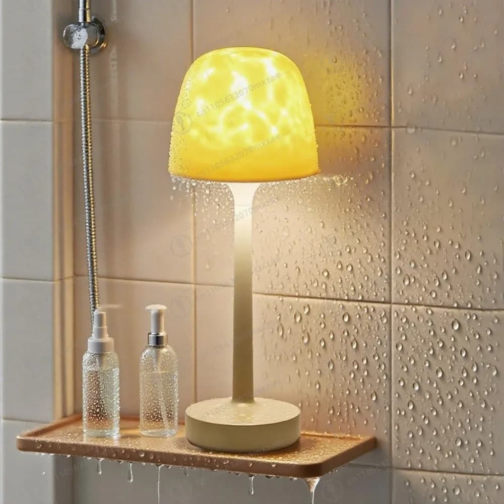 Lampe de douche avec Projection imersive des vagues d'océan, lumière Rechargeable étanche 16 couleur