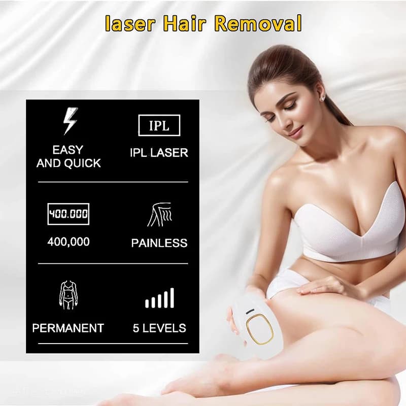 Épilateur laser indolore à flash rapide pour femme, photoépilateur en continu, traitement du corps e