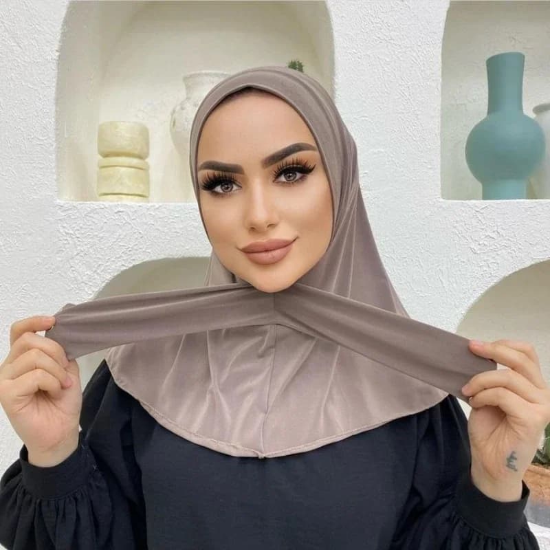Hijab pour femmes musulmanes, casquette, couverture complète, fermeture à pression, foulard, Turban 