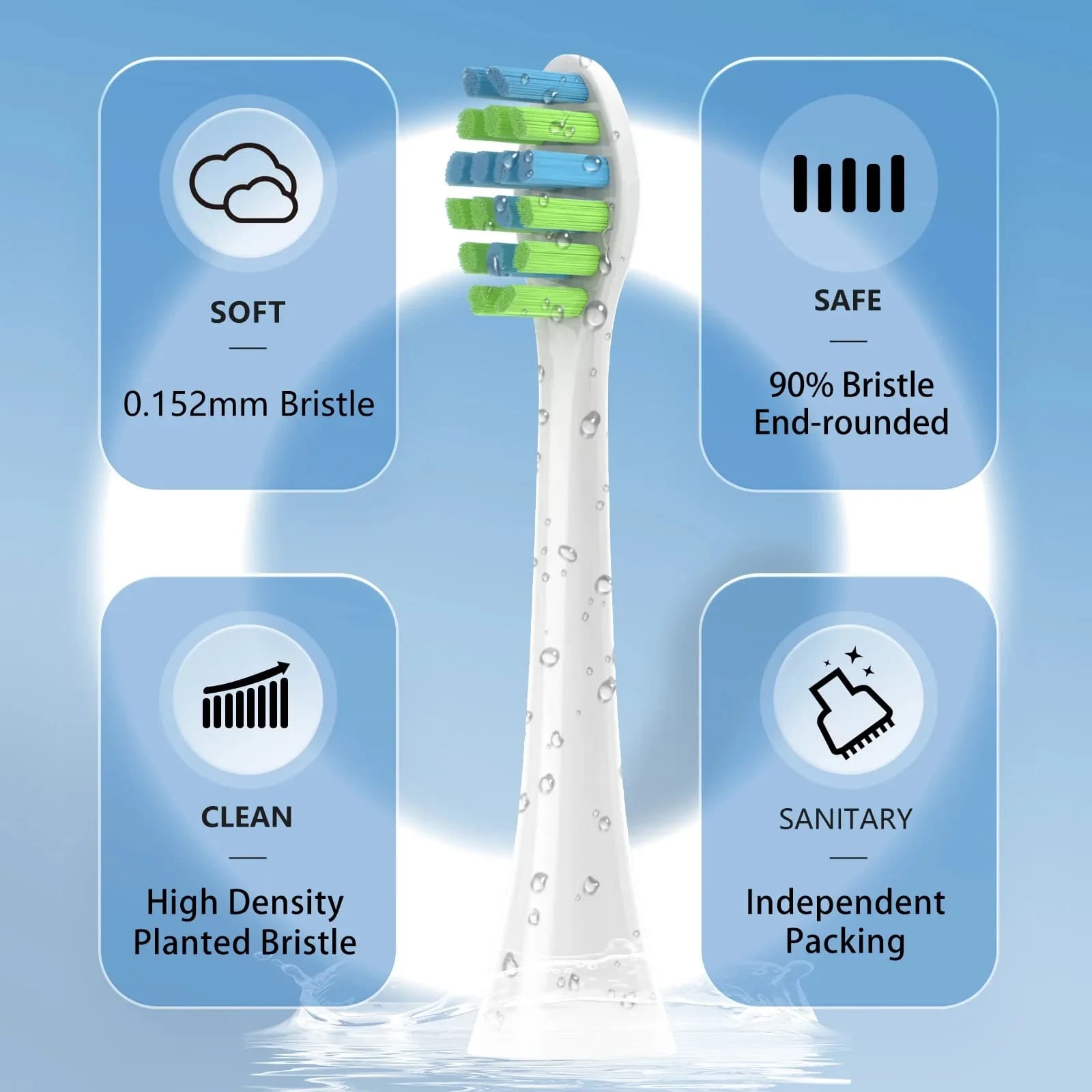 Têtes de brosse de rechange pour brosse à dents électrique sonique 7AM2M AM100/AM101/AM105/AM111, bu
