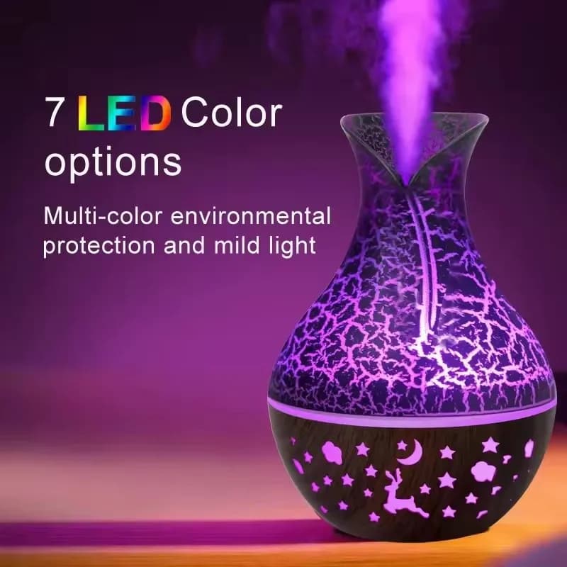 Humidificateur d'air à effet craquelé 7 couleurs, mécanique, domestique, à buse unique, diffuseur d'