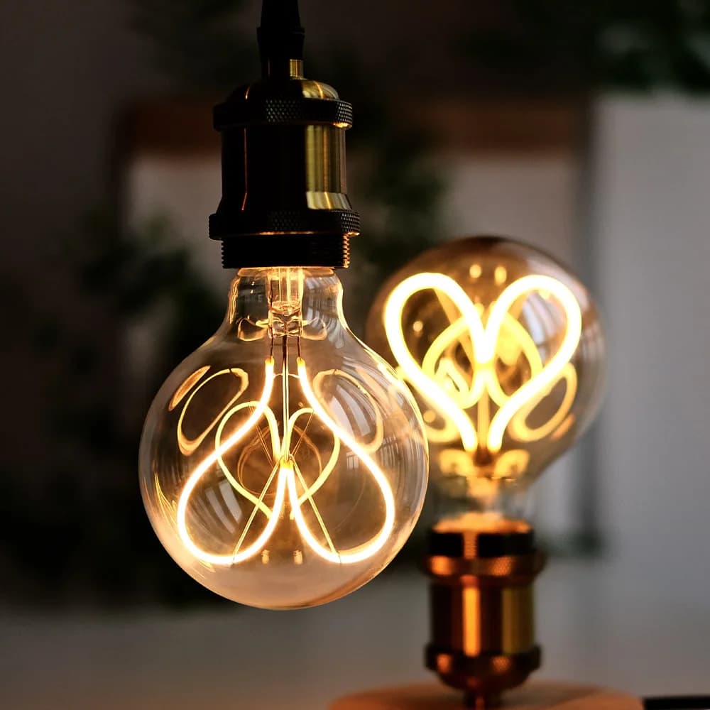 TIANFAN Vintage ampoule Led G95/G30 Edison ampoule 4W Dimmable 220V 110V E26 E27 coeur Filament ampo