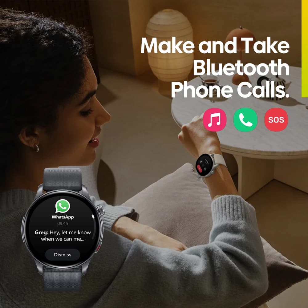 Zeblaze-Banti3 Smartwatch avec GPS, écran AMOLED 1.43 ", bracelet pour touristes, passer/répondre à 