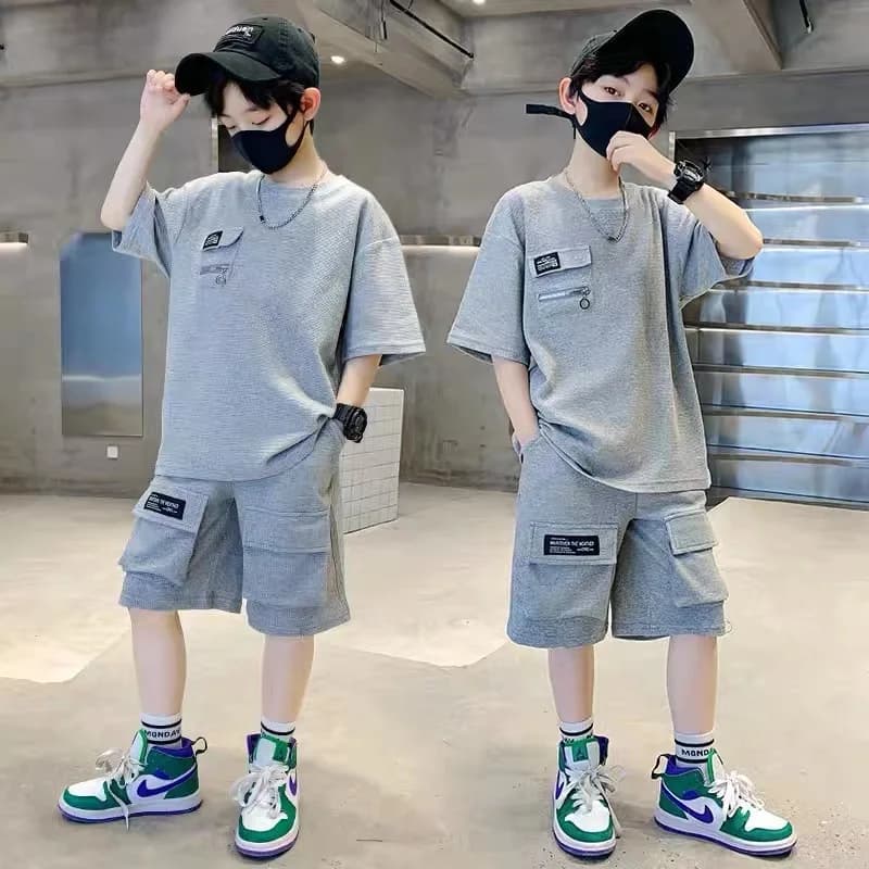 Ensemble de vêtements de sport pour garçons, tenue d'été pour enfants, haut à manches courtes et sho