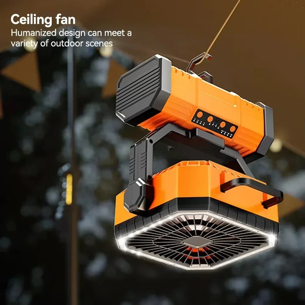 Ventilateur de camping alimenté par batterie 20 000 mAh avec 360 °   Crochet de suspension rotatif p