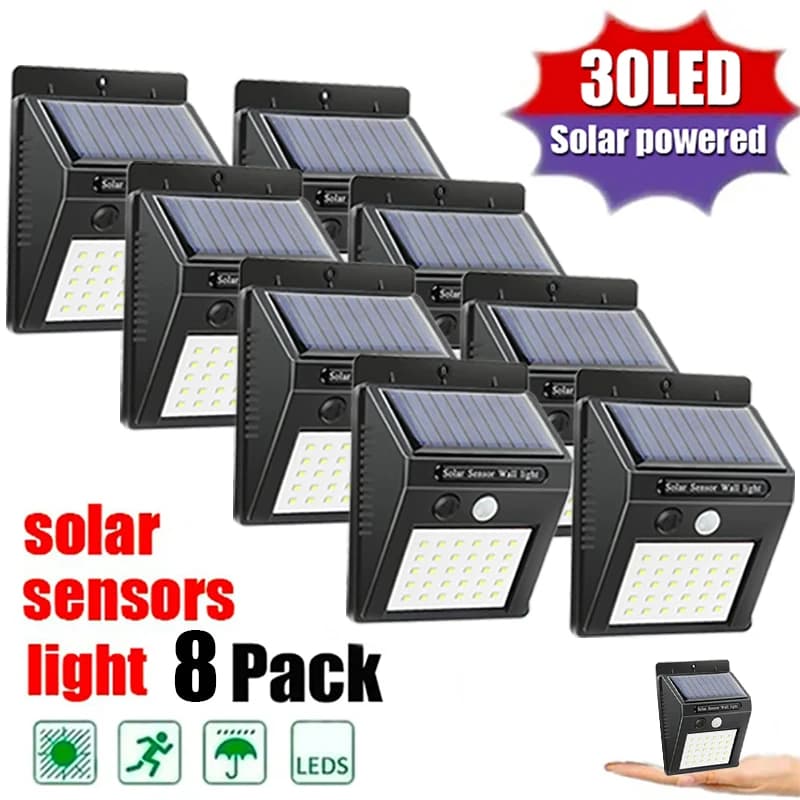 6/30 LED lumière solaire PIR capteur de mouvement applique murale lampe solaire extérieure étanche s