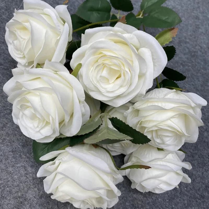 Bouquet de mariée artificiel à 9 têtes, accessoires de photographie, décoration de jardin de maison,