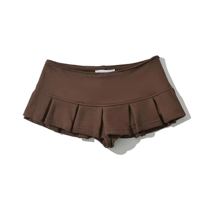YENKYE Y2K filles Sexy taille basse plissée Mini jupe femmes côté fermeture éclair été jupes courtes