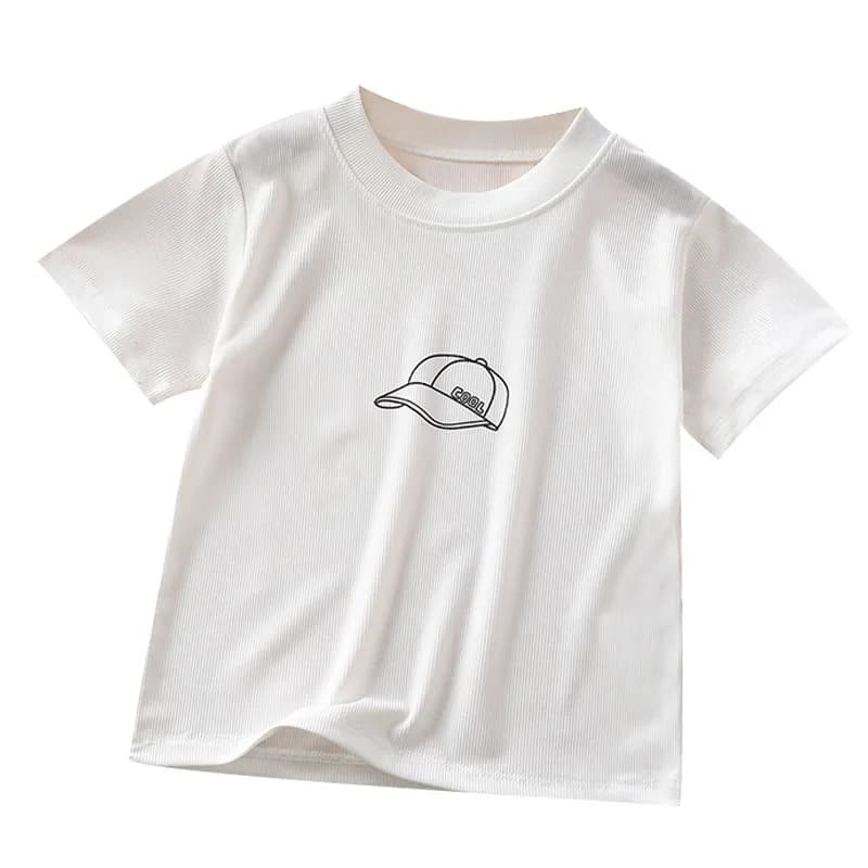 Nouveaux vêtements d'été pour enfants, t-shirt à manches courtes mignon, hauts décontractés pour gar