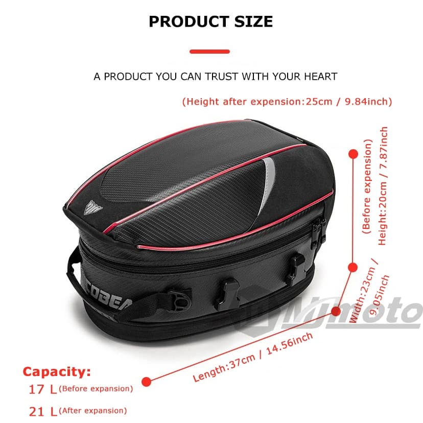Sac de siège arrière de moto étanche, sacoche de queue de moto, sacoche de dégager de bagage de voya