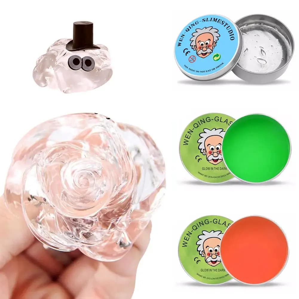 Mastic de laboratoire en verre transparent (1 paquet), mastic anti-Stress intelligent et fou avec jo