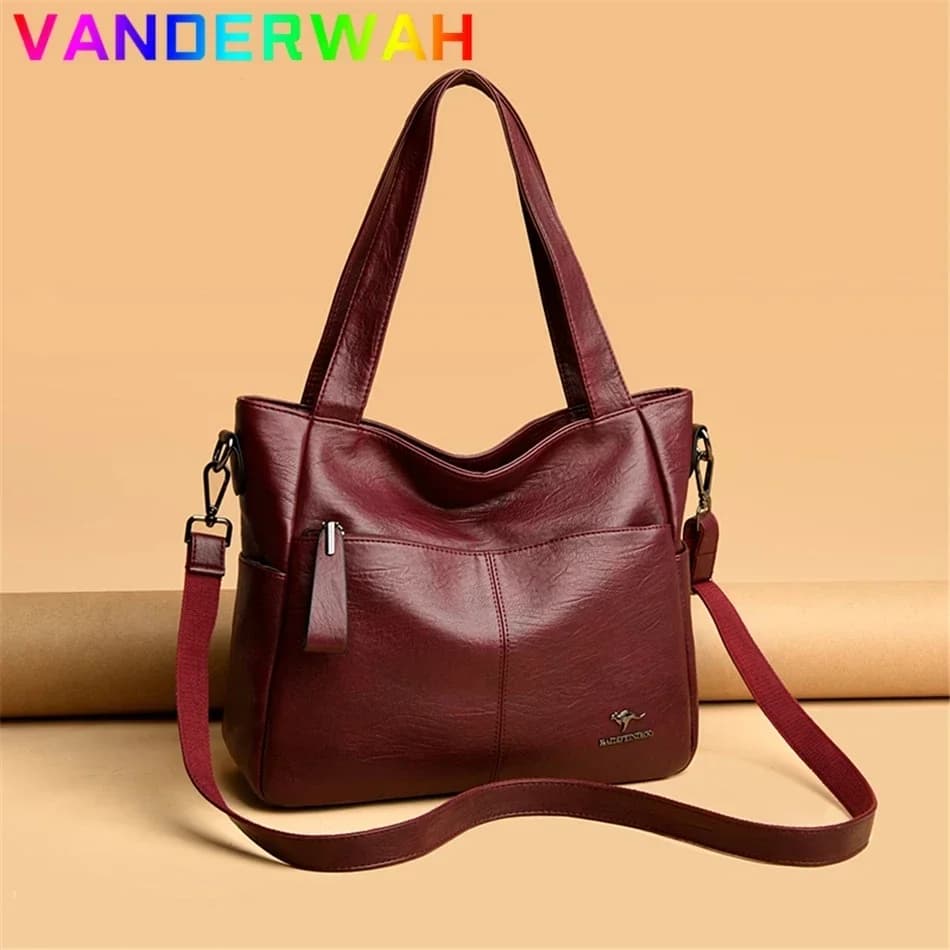 Sacs à main de marque en cuir souple véritable pour femmes, sacoche à poignée supérieure, fourre-tou