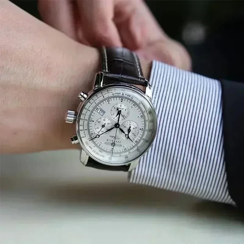 Nouvelle montre-bracelet automatique Zeppelin 2026 avec date, chronographe à trois aiguilles, multif