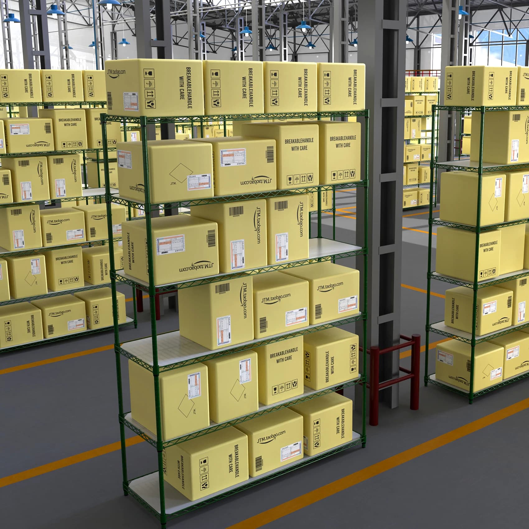 Unité d'étagères métalliques à 6 niveaux, 6000 LBS, NSF recommande des étagères de rangement de gara