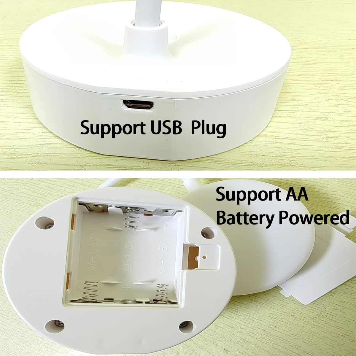 Lampe de bureau LED Portable prise USB alimentée par batterie Support de lampe de Table 3 couleurs g